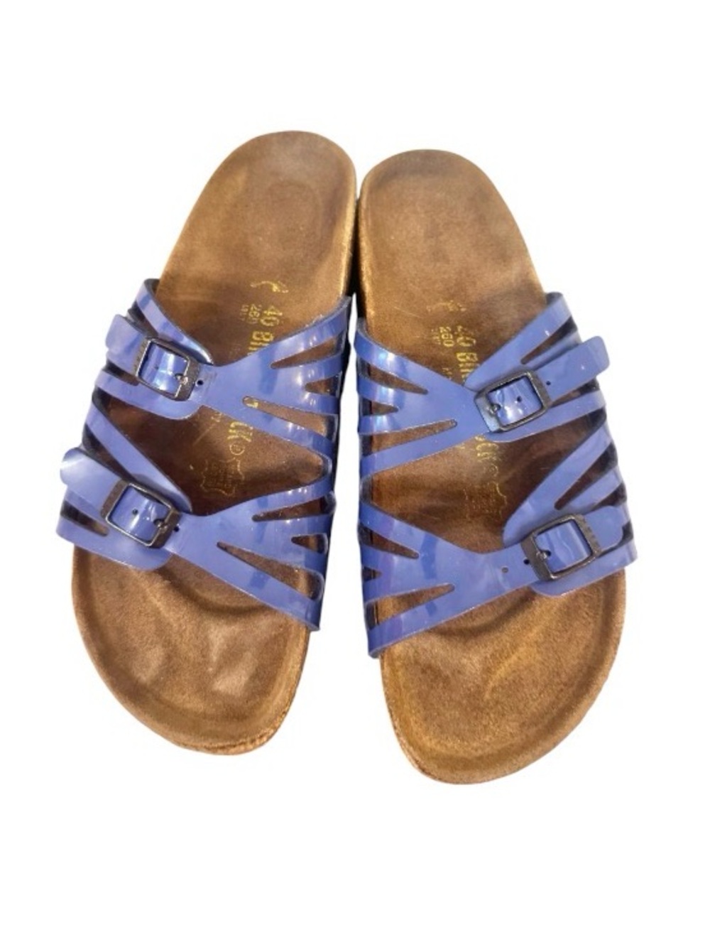 BIRKENSTOCK GRANADA blue patent Slides women’s sandals shoes size 40 9 9.5